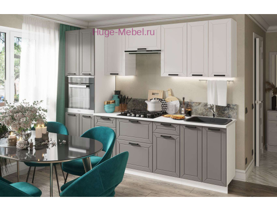 Кухня 2.6 метра "Альфа вулкан +белый"