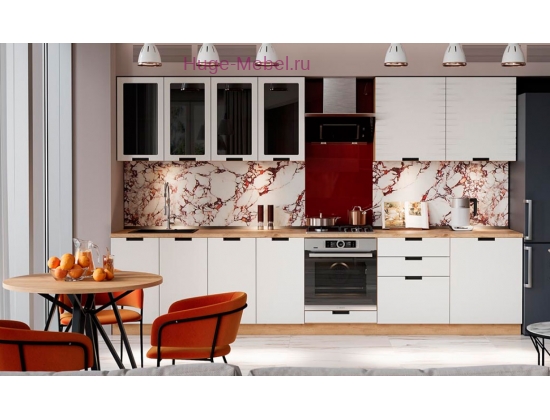 Белая кухня 3.4 метра "Сахара"