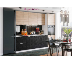Кухня 2.7 метра "Бетон черный/Дуб Сонома"