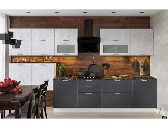 Кухня 3.8 метра "Бетон"