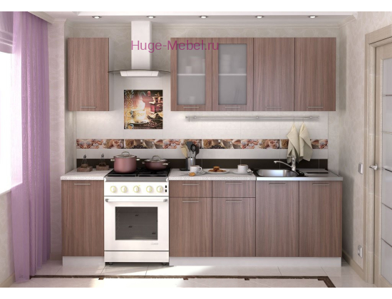 Кухня 2 метра "Дина шимо тёмный"