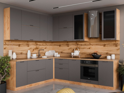 Угловая кухня 270х220 "Катрин" графит