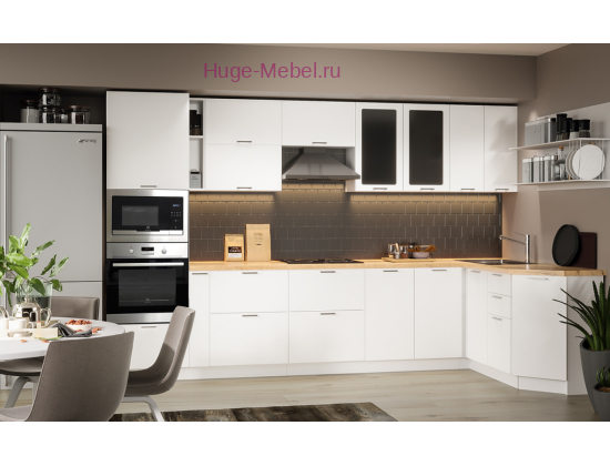 Угловая кухня 335х170 "Катрин" белая