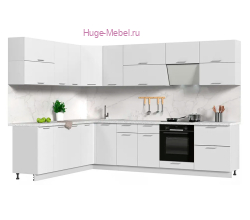 Угловая белая кухня 300х220 "Катрин"