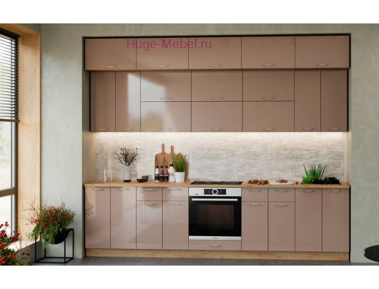 Кухня 3 метра "Ксения кофе" с антресолями