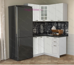 Маленькая угловая кухня 120х140 "Мария белая"