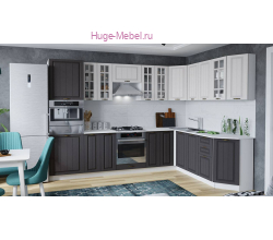 Угловая кухня 210х300 "Мария графит +белый"