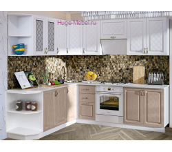 Угловая кухня 210х240 "Модена белый/кофе"
