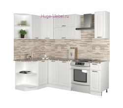 Белая угловая кухня 130х170 "Модена"