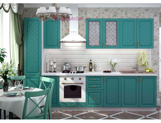 Кухня 3 метра "Модена бирюза"