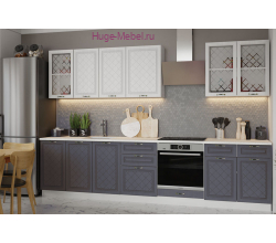 Кухня 3.1 метра "Модена серый +белый"