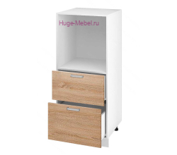 Пенал кухонный малый с нишей и ящиками 600 Бетон (дуб сонома)