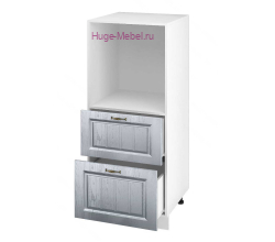 Пенал кухонный малый с нишей и ящиками 600 Мария (сталь)