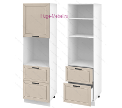 Пенал кухонный с нишей и ящиками 600 Альфа (брюле)