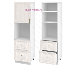 Пенал кухонный с нишей и ящиками 600 Юлия (сандал белый)