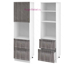 Пенал кухонный с нишей и ящиками 600 Юлия (сандал серый)