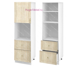 Пенал кухонный с нишей и ящиками 600 Юлия (дуб сонома)