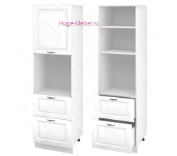 Пенал кухонный с нишей и ящиками 600 Мария (белый)