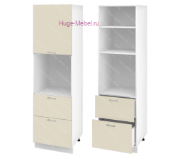 Пенал кухонный с нишей и ящиками 600 Ксения (ваниль)