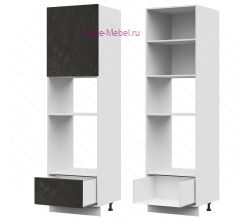 Пенал кухонный для встраиваемой техники 600 Бетон (бетон черный)