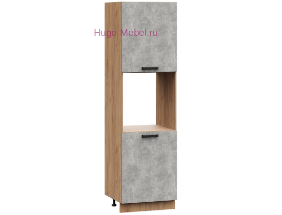 Пенал кухонный напольный с нишей 600 Пасаденна (ателье светлое) корпус крафт