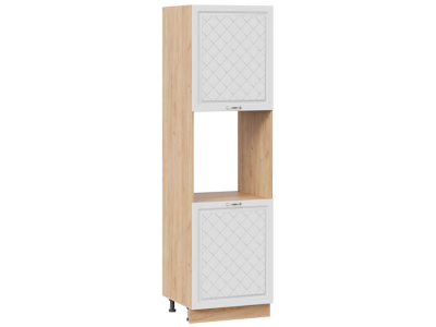 Пенал кухонный напольный с нишей 600 Модена (дуб белый) корпус крафт