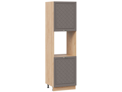 Пенал кухонный напольный с нишей 600 Модена (дуб серый) корпус крафт Пенал кухонный напольный с нишей 600 Модена (дуб серый) корпус крафт