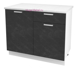Нижний кухонный шкаф с ящиком  1000 Бетон (бетон чёрный)