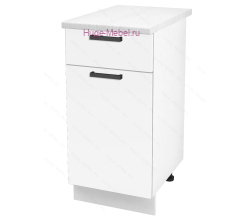 Нижний кухонный шкаф с ящиком  400 Пасаденна (белый бриллиант)