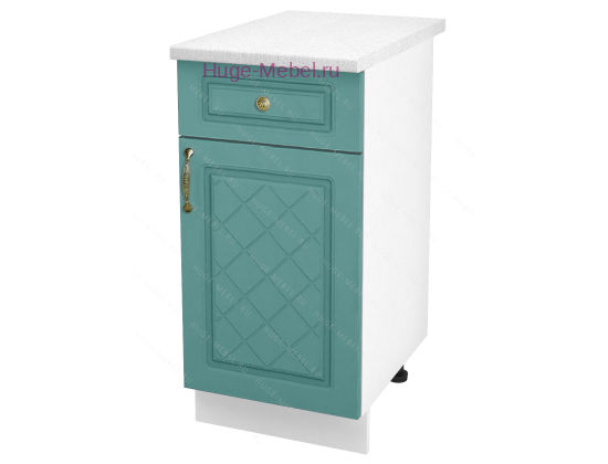 Нижний кухонный шкаф с ящиком  400 Модена (дуб бирюза)