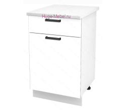 Нижний кухонный шкаф с ящиком  500 Пасаденна (белый бриллиант)