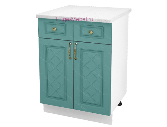 Нижний кухонный шкаф с ящиком  600 Модена (дуб бирюза)