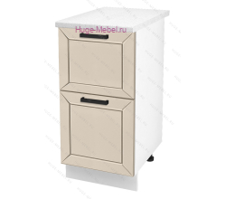 Нижний шкаф кухонный с двумя ящиками 400 Альфа (брюле)