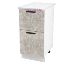 Нижний шкаф кухонный с двумя ящиками 400 Пасаденна (ателье светлое)