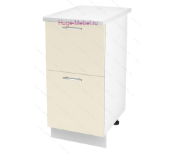Нижний шкаф кухонный с двумя ящиками 400 Ксения (ваниль)