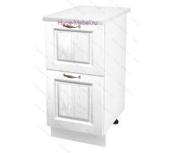 Нижний шкаф кухонный с двумя ящиками 400 Мария (белый)