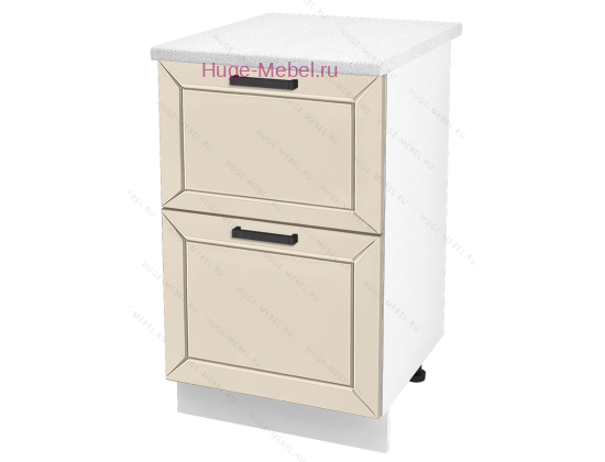 Нижний шкаф кухонный с двумя ящиками 500 Альфа (брюле)