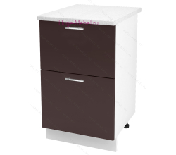 Нижний шкаф кухонный с двумя ящиками 500 Ксения (шоколад)
