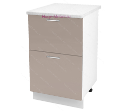 Нижний шкаф кухонный с двумя ящиками 500 Ксения (кофе с молоком)