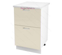 Нижний шкаф кухонный с двумя ящиками 500 Ксения (ваниль)