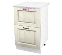 Нижний шкаф кухонный с двумя ящиками 500 Мария (крем)