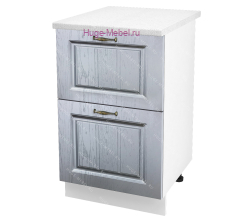 Нижний шкаф кухонный с двумя ящиками 500 Мария (сталь)