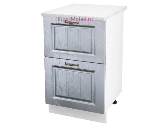 Нижний шкаф кухонный с двумя ящиками 500 Мария (сталь)