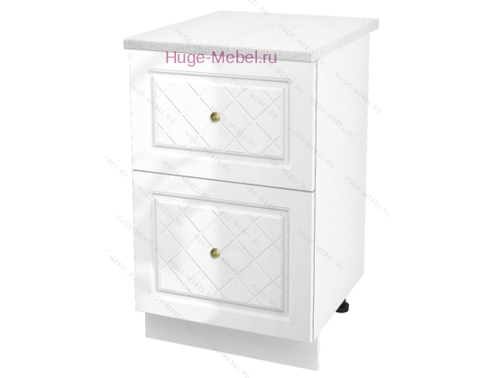 Нижний шкаф кухонный с двумя ящиками 500 Модена (дуб белый)