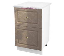 Нижний шкаф кухонный с двумя ящиками 500 Модена (дуб кофе)