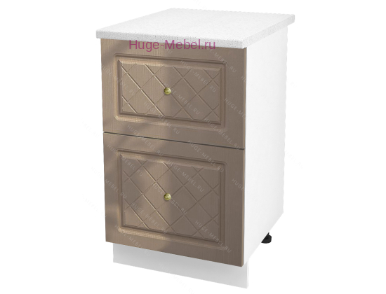 Нижний шкаф кухонный с двумя ящиками 500 Модена (дуб кофе)