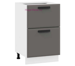 Нижний шкаф кухонный с двумя ящиками 500 Призма (асфальт супермат)