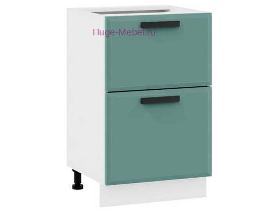 Нижний шкаф кухонный с двумя ящиками 500 Призма (бриз супермат)