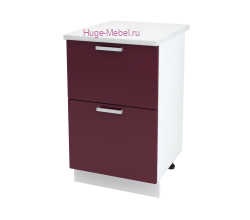 Нижний шкаф кухонный с двумя ящиками 500 Катрин (софт графит)