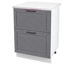 Нижний шкаф кухонный с двумя ящиками 600 Альфа (вулкан)